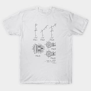 Microphone Stand Vintage Patent Hand Drawing T-Shirt